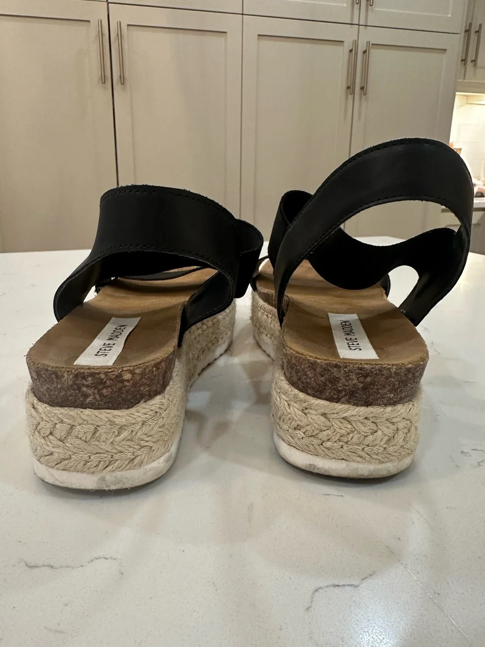 Steve Madden Black Espadrille Platform Sandals-8